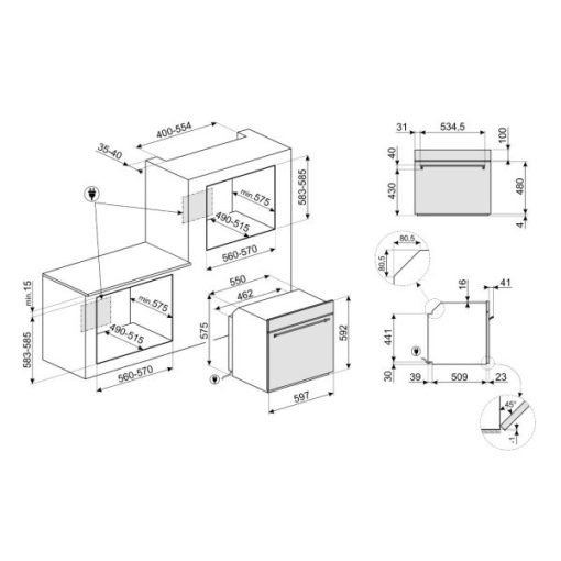 LÒ NƯỚNG ĐỐI LƯU SMEG, 60CM, CLASSICA, THÉP KHÔNG GỈ CHỐNG DÍNH SF6371X 535.64.663 - 5