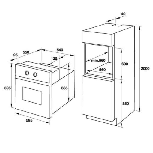 Lò nướng và hấp lắp âm Hafele HO-T60B (535.02.711) 65 lít - 3