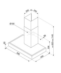 MÁY HÚT MÙI GẮN TƯỜNG SMEG, 60 CM, THÉP KHÔNG GỈ KAT600HXE 536.84.271 - 9
