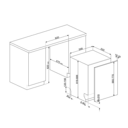 MÁY RỬA CHÉN ÂM TỦ TOÀN PHẦN SMEG, 13 BỘ ĐỒ ĂN, 60 CM, MÀU BẠC STL62335L 536.24.483 - 5