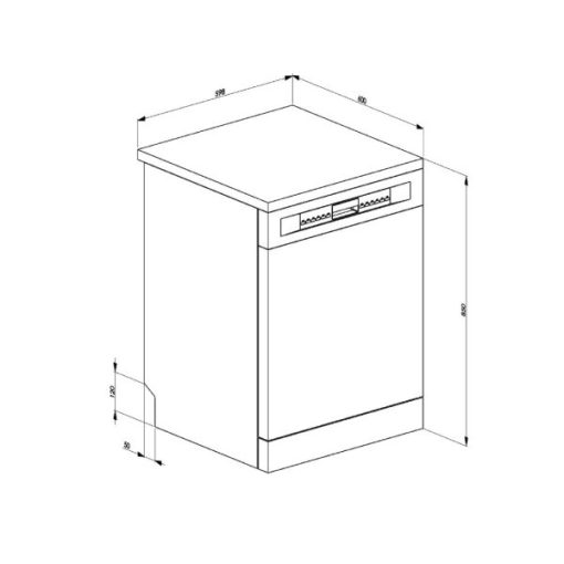 MÁY RỬA CHÉN ĐỘC LẬP SMEG, THÉP KHÔNG GỈ CHỐNG DÍNH, 12 BỘ ĐỒ ĂN, 60 CM LV612SVE 536.24.473 - 5