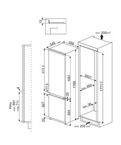 TỦ LẠNH SMEG, NGĂN ĐÔNG DƯỚI, ÂM TỦ, CỬA CÓ THỂ ĐỔI CHIỀU VỚI BẢN LỀ TAY PHẢI, MÀU TRẮNG CD7276NLD2P1 536.14.947 - 10 TỦ LẠNH SMEG, NGĂN ĐÔNG DƯỚI, ÂM TỦ, CỬA CÓ THỂ ĐỔI CHIỀU VỚI BẢN LỀ TAY PHẢI, MÀU TRẮNG CD7276NLD2P1 536.14.947 - 9