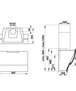 Máy Hút Mùi Gắn Tường Mặt Kính Đen Hafele Hh-Wvg80C 538.84.228 - 5