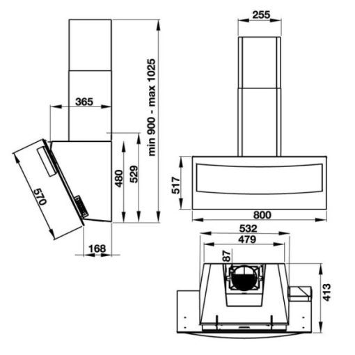 Máy Hút Mùi Gắn Tường Hafele Hh-Wvg80B 538.84.218 - 3