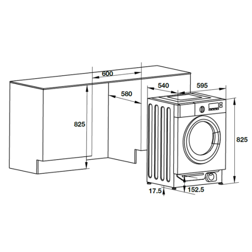 Máy Giặt Âm Tủ Hafele Hw-B60A, 8Kg 538.91.080 - 3
