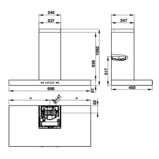 Máy hút mùi Gắn Tường Hafele Hh-Wi70B 539.81.168AC - 3