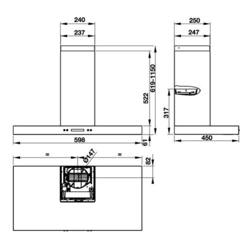 Máy hút mùi Gắn Tường Hafele Hh-Wi60B 539.81.173 - 3