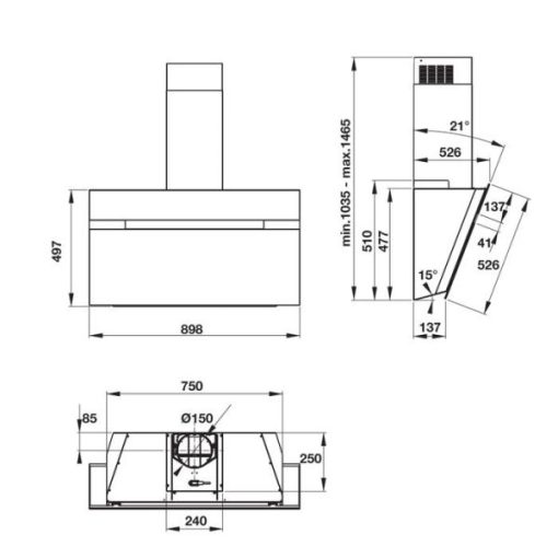 Máy hút mùi áp tường Hafele HH-WVG90B 539.89.335 - 3
