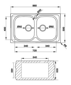 CHẬU RỬA CHÉN INOX HAFELE CLAUDIUS HS-SD8650 565.86.271 - 6 CHẬU RỬA CHÉN INOX HAFELE CLAUDIUS HS-SD8650 565.86.271 - 5