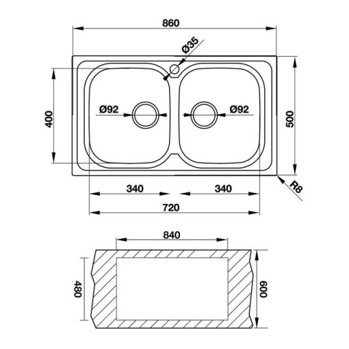 CHẬU RỬA CHÉN INOX HAFELE CLAUDIUS HS-SD8650 565.86.271 - 3