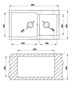 CHẬU RỬA CHÉN HS-G8650 MÀU ĐEN (ZD) HAFELE 565.83.351- 5