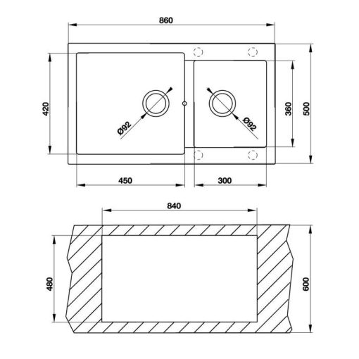 CHẬU RỬA CHÉN HS-G8650 MÀU ĐEN (ZD) HAFELE 565.83.351- 3