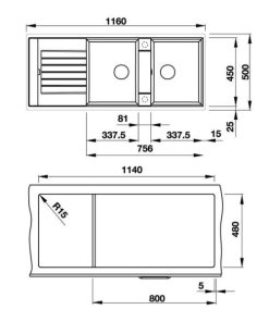 Chậu Rửa Chén Hafele Blancozia 8S Màu Đen 565.76.350 - 26 Chậu Rửa Chén Hafele Blancozia 8S Màu Đen 565.76.350 - 25