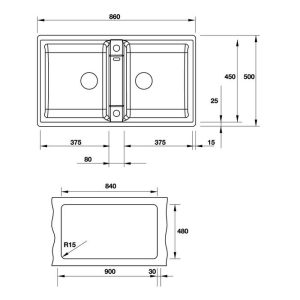 CHẬU RỬA CHÉN BLANCOZIA 9 MÀU ANTHRACITE 567.68.349 - 109