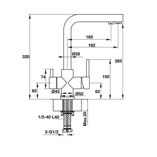 VÒI BẾP HAFELE MARCUS HT-C285 570.51.050 - 3