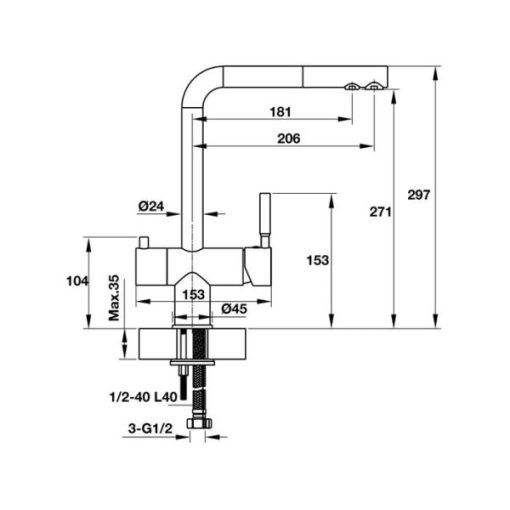 Vòi Bếp HAFELE Marcus Ht-C271 570.51.060 - 3