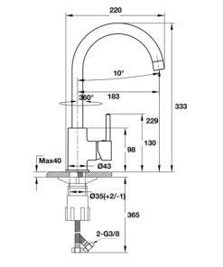 Vòi Bếp HAFELE Augustus Ht-C220 570.51.290 - 6 Vòi Bếp HAFELE Augustus Ht-C220 570.51.290 - 5