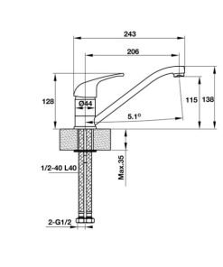 Vòi Bếp HAFELE Hadrian Ht-C135 570.50.270 - 5