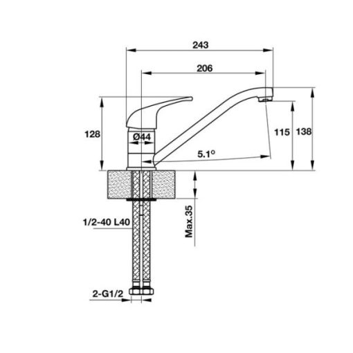 Vòi Bếp HAFELE Hadrian Ht-C135 570.50.270 - 3