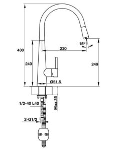 Vòi Bếp HAFELE Augustus Ht-C250 570.51.000 - 5