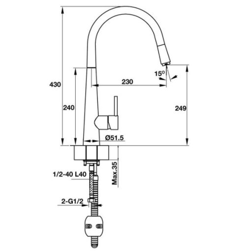 Vòi Bếp HAFELE Augustus Ht-C250 570.51.000 - 3