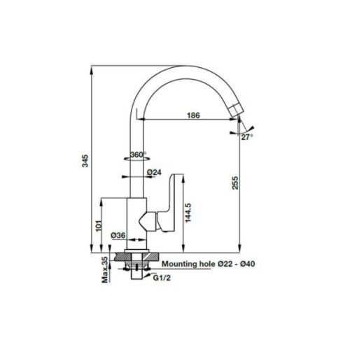 Vòi Bếp HAFELE Augustus Ht-C255 570.52.281 - 3