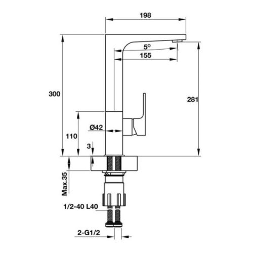 Vòi Bếp HAFELE Titus Ht-C281 570.51.030 - 3
