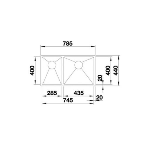Chậu Rửa Chén Hafele Blanco Inox Quatrus R15 285/435-Iu 570.27.169 - 3