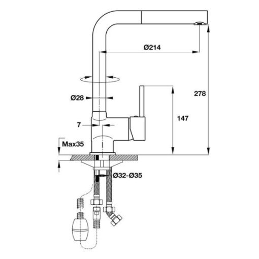 Vòi Bếp HAFELE Titus Ht-C280 570.51.280 - 3