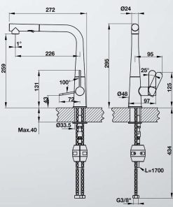 Vòi rửa chén Hafele HYDROS HT-C295 570.82.500 - 26 Vòi rửa chén Hafele HYDROS HT-C295 570.82.500 - 25