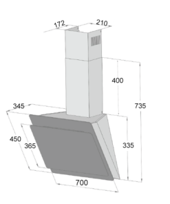 Máy hút mùi kính vát Dann DS700 Titanium - 15