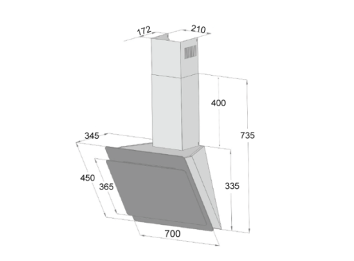 Máy hút mùi kính vát Dann DS700 Titanium - 7