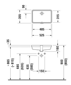 Lavabo âm bàn Vero - Không lỗ gắn vòi 588.45.282 - 10 Lavabo âm bàn Vero - Không lỗ gắn vòi 588.45.282 - 9