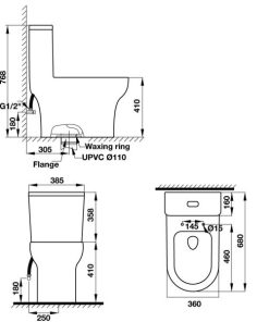 Bồn Cầu Một Khối Hafele Seine 588.82.405 - 13