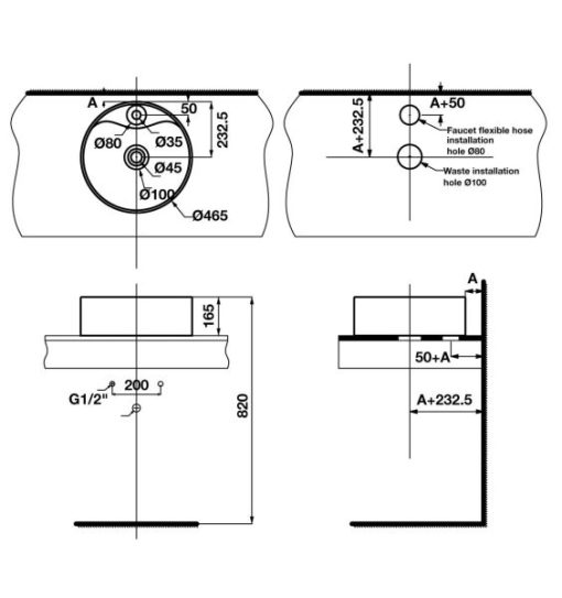 Lavabo đặt bàn SEINE 588.82.217 - 5