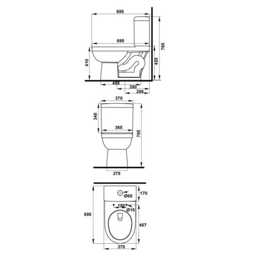 Bồn Cầu Hai Khối Hafele Compact 588.79.404 - 5