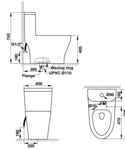 Bồn Cầu Một Khối Hafele Seine 588.82.413 - 9