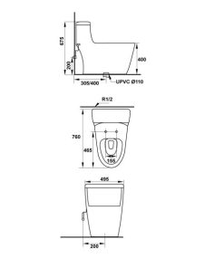 Bồn Cầu Một Khối Hafele Iconic 588.79.401 - 9