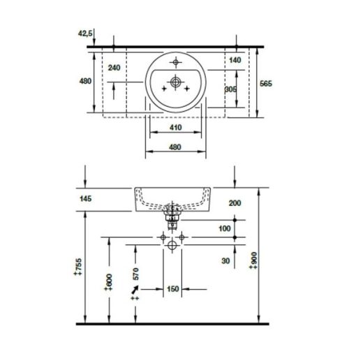 LAVABO ĐẶT BÀN STARCK 1 48CM 588.45.081 - 5