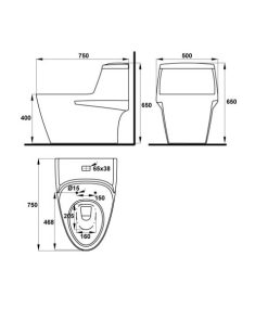 Bồn Cầu Một Khối Hafele Iconic 588.79.400 - 10 Bồn Cầu Một Khối Hafele Iconic 588.79.400 - 9