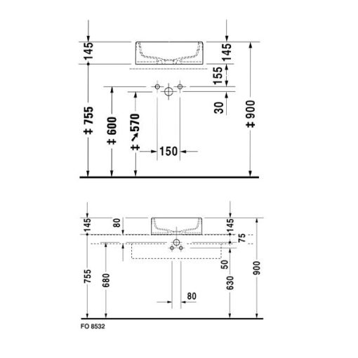 LAVABO ĐẶT BÀN STARCK 1 46CM 588.45.080 - 5