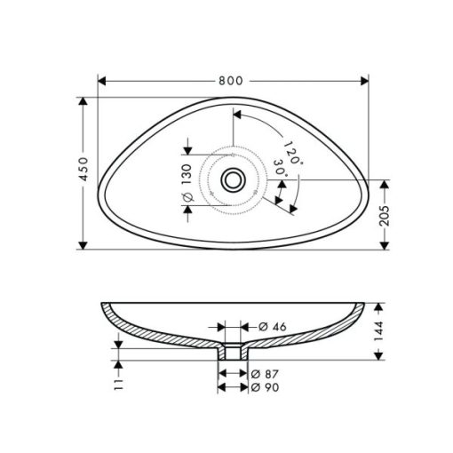 Lavabo Axor Massaud 800mm (ZD) 588.32.010 - 5