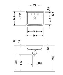 Lavabo âm bàn vành nổi Starck 3 588.45.084 - 13