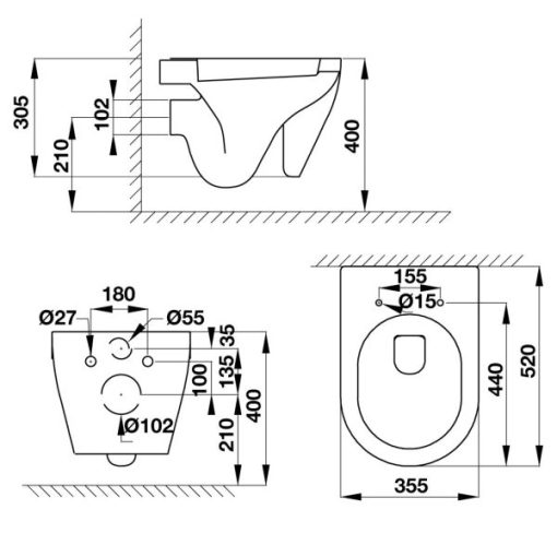 Bồn Cầu Treo Tường Hafele Seine 588.82.412 - 5