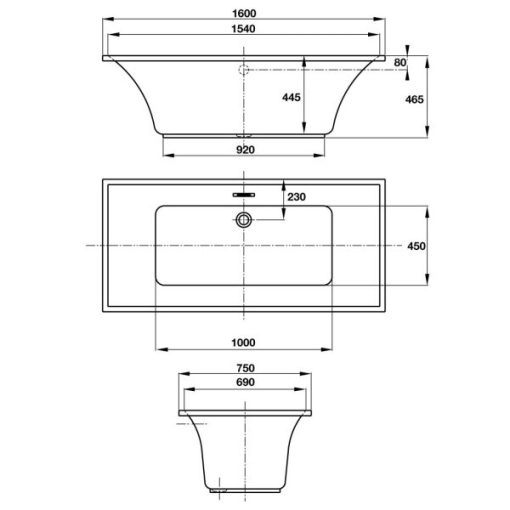 Bồn Tắm Âm Hafele Active 1600 588.55.683 - 5