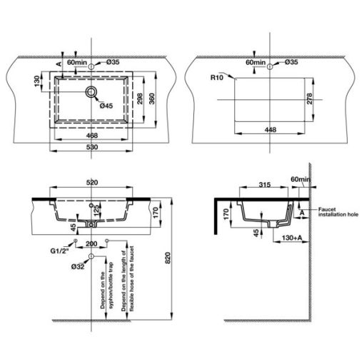 Lavabo âm bàn COMPACT 588.82.209 - 7