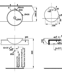 Lavabo bán âm COMPACT 588.82.203 - 9