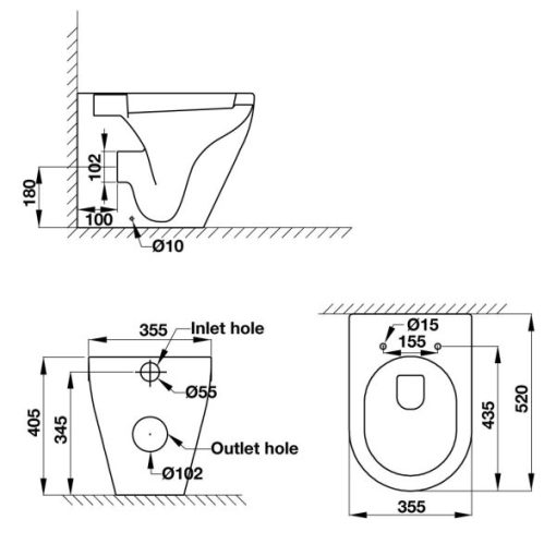 Bồn Cầu Đặt Sàn Hafele Seine 588.82.411 - 5
