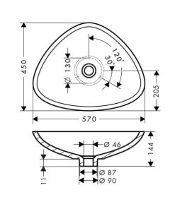 Lavabo AXOR Massaud 570/450 588.32.011 - 10 Lavabo AXOR Massaud 570/450 588.32.011 - 9