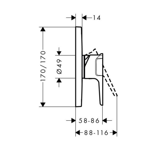 Bộ Trộn Sen Tắm Âm Hafele Axor Citerrio E 589.54.809 - 5